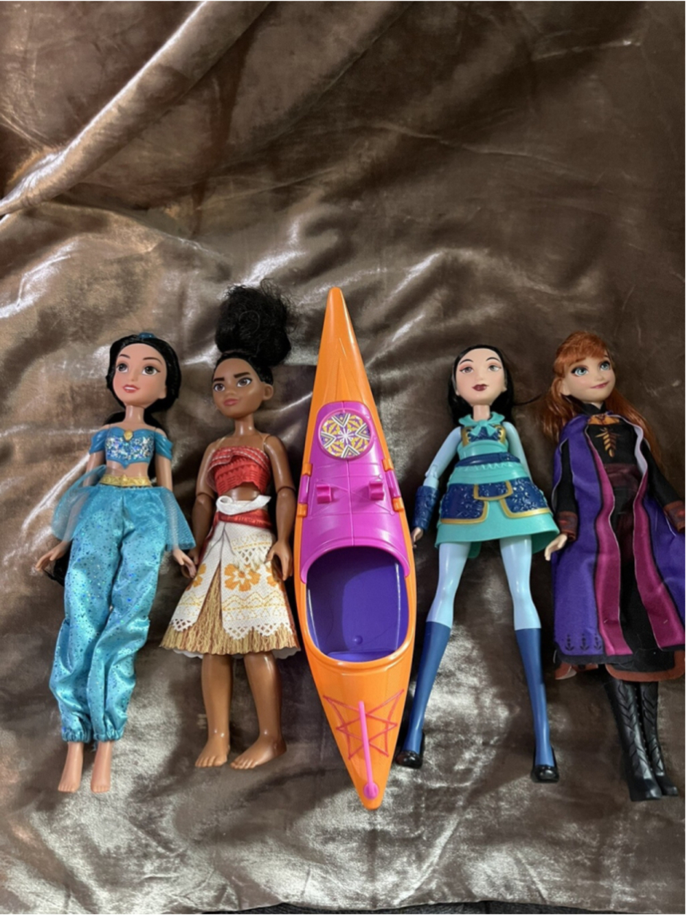 Disney Princess Barbie Dolls Mixed Lot Of 4 Previously Played With &CANOE